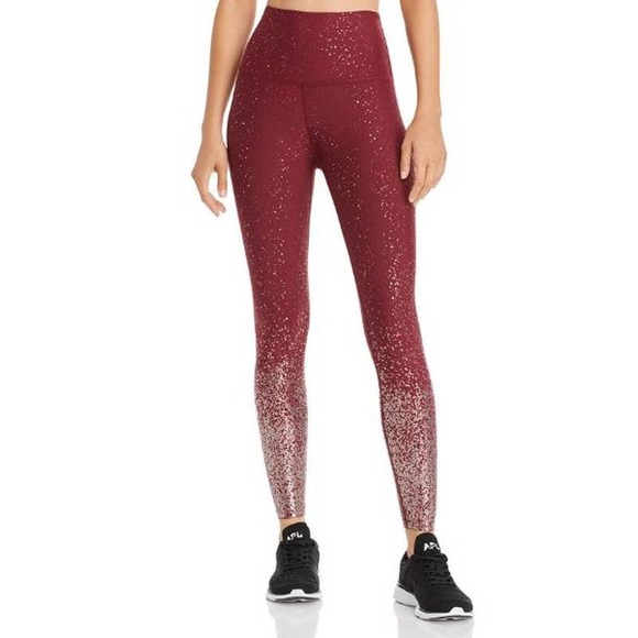 Beyond Yoga Pants - Beyond Yoga Burgundy Alloy Ombre High-waist Midi Legging Size Small